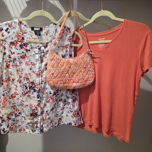 DKNY&Vera Bradley Summer Bundle-Floral Tiered Tank, Nine West Tee Sherbet